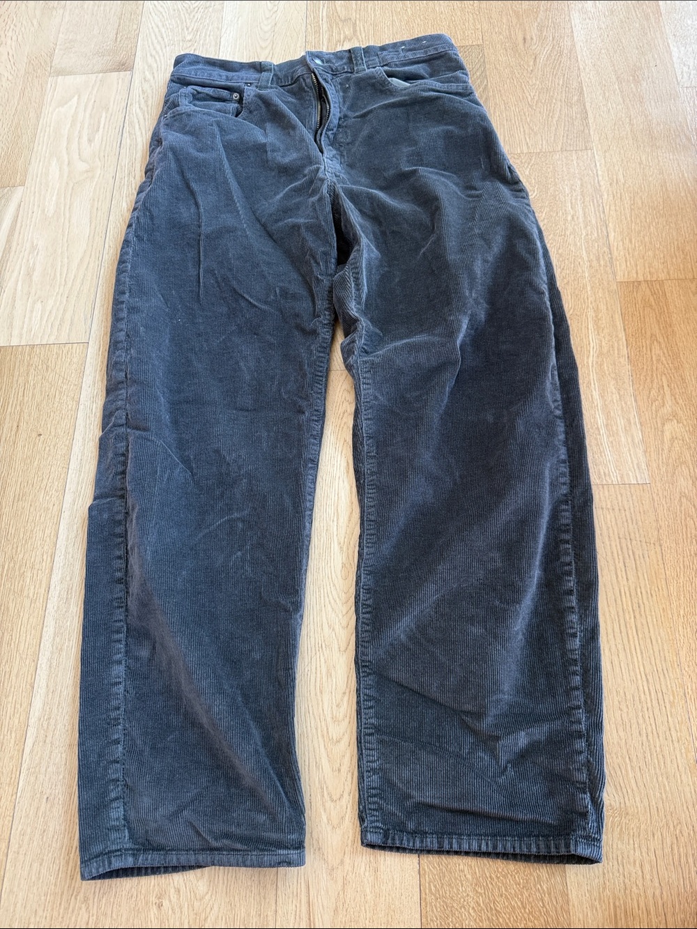 Madewell Charcoal Gray Corduroy Wide-Leg Pants